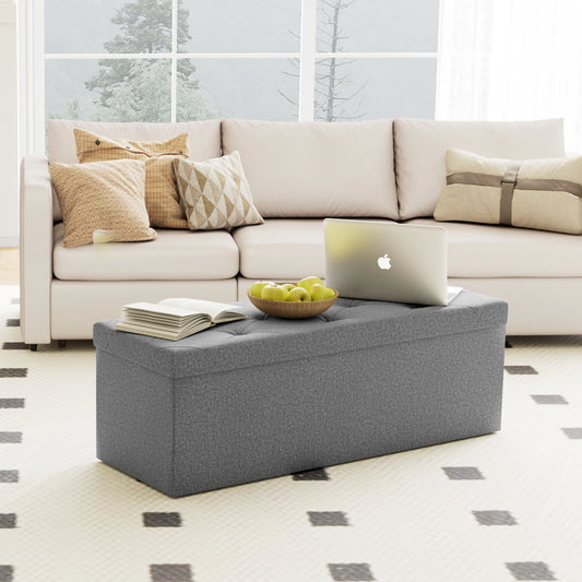 Folding Storage Ottoman Hidden Storage Footstool Bench