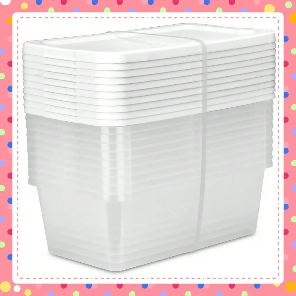 6-Quart Clear Storage Bins with Snap-On Lids