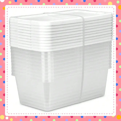 6-Quart Clear Storage Bins with Snap-On Lids
