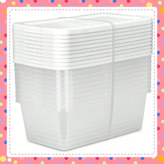 6-Quart Clear Storage Bins with Snap-On Lids