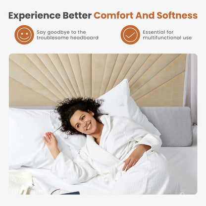 Headboard Wedge Pillow Memory Foam Washable Cover