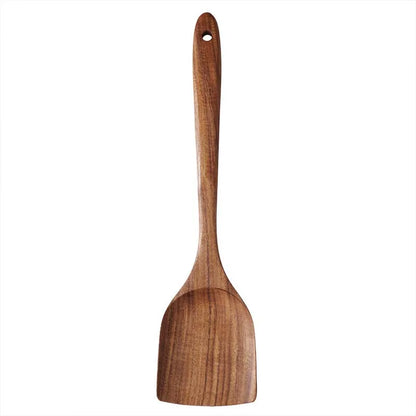 Wood Kitchenware Cooking Set With storage bucket