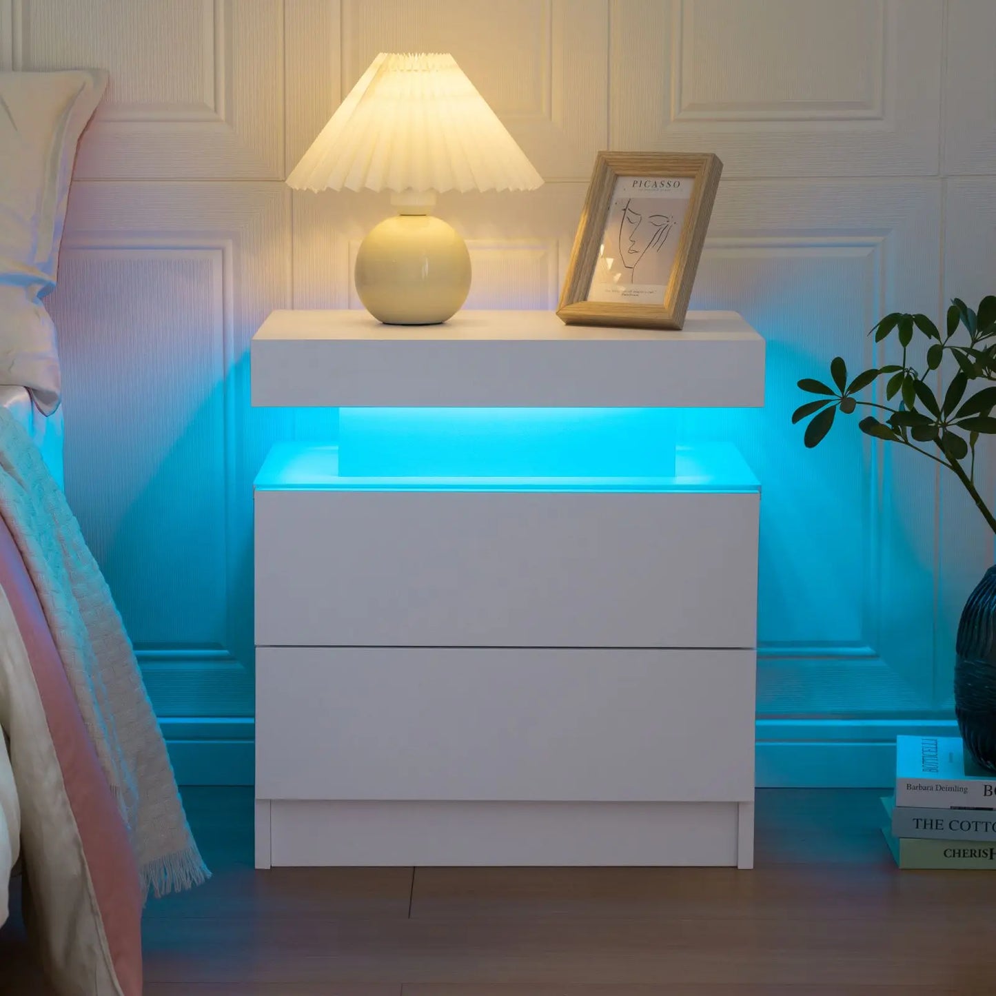 EndTable with LED Lights for Bedroom/Living Room