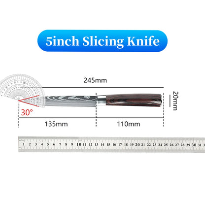9 types of Stainless Steel Kitchen Knife,Japanese Chef Knife,Meat Cleaver,Santoku,Bread,Boning,Slicing,Fruit Knife with Gift Box