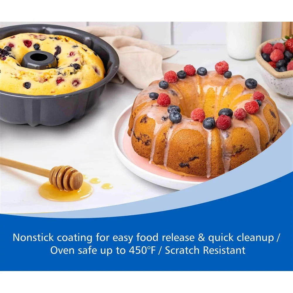 10 Inch Round Nonstick Fluted Cake Pan
