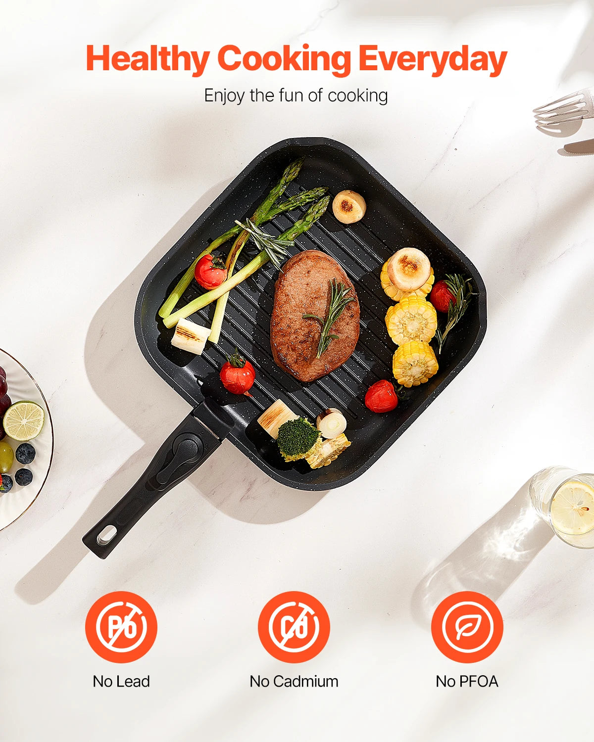 17 Pcs Nonstick Cookware Set Granite Pots/Pans
