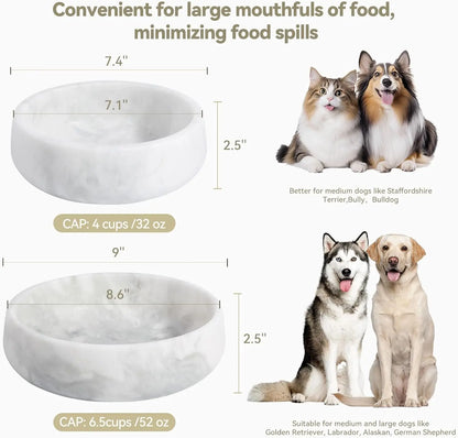 Heavy Duty Large Non-Slip Marble Dog Bowl