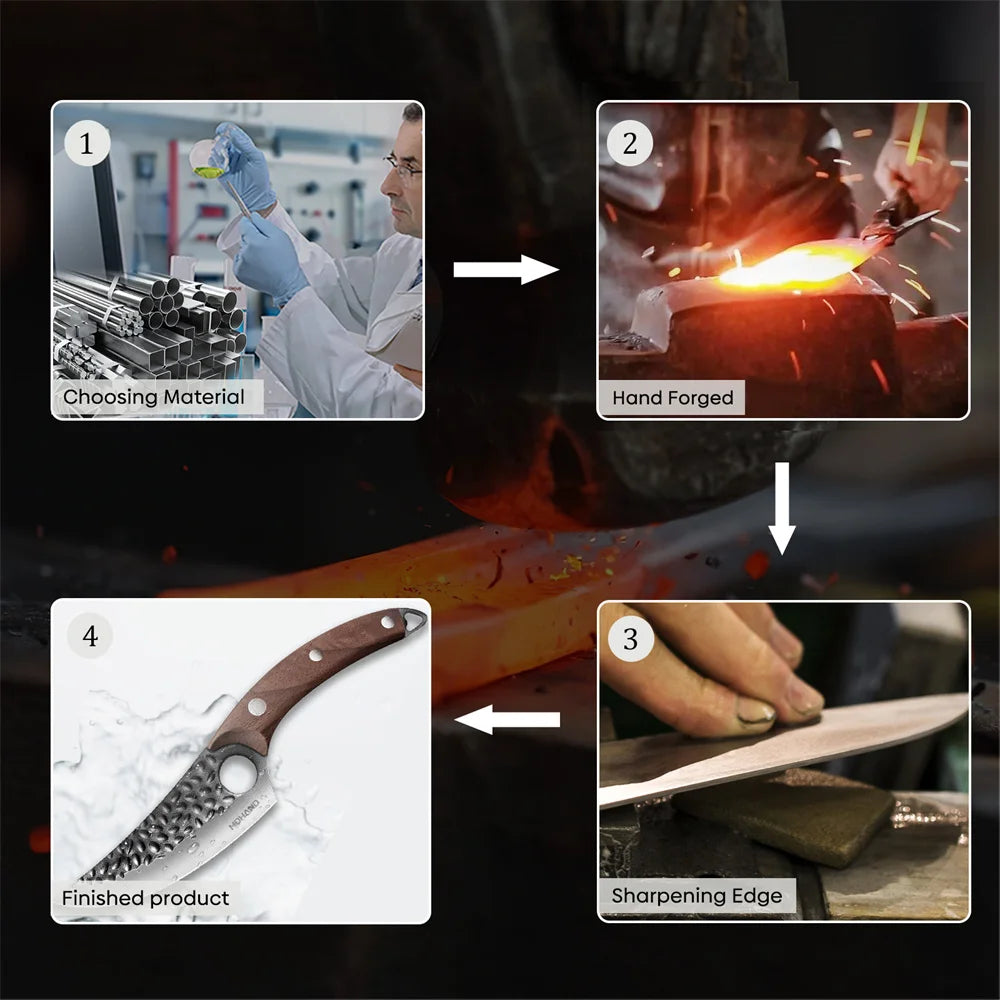 MDHAND Ultra-sharp and Wear-resistant Boning Knife, Stainless Steel Meat Cleaver, Outdoor Cooking Cutter Butcher knife Cutter