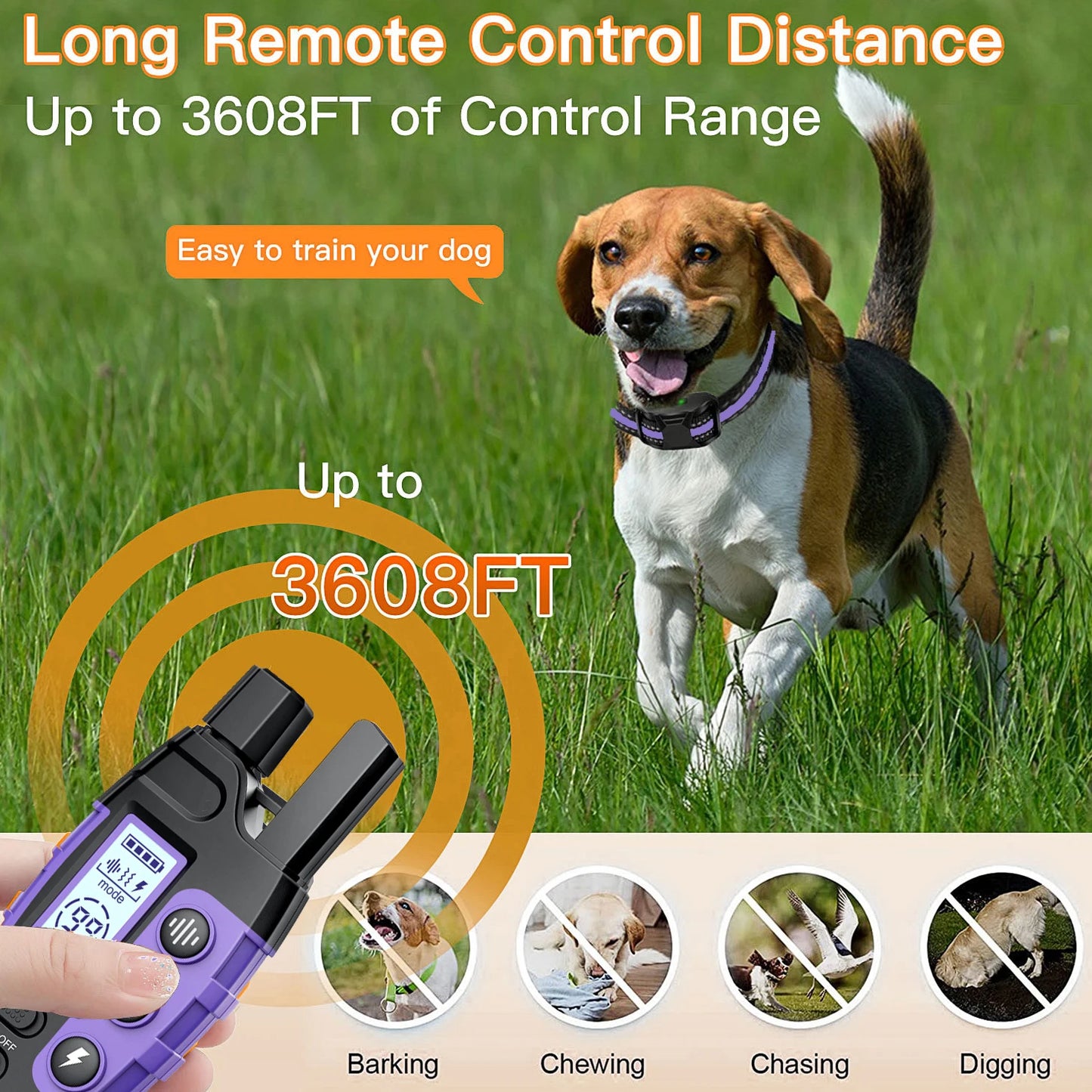 3300Ft Remote Control Electric Dog Training Collar