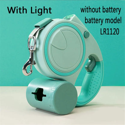 Retractable Dog Leash Led Lights Garbage Bag
