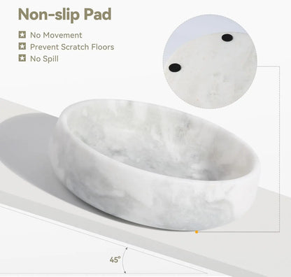 Heavy Duty Large Non-Slip Marble Dog Bowl