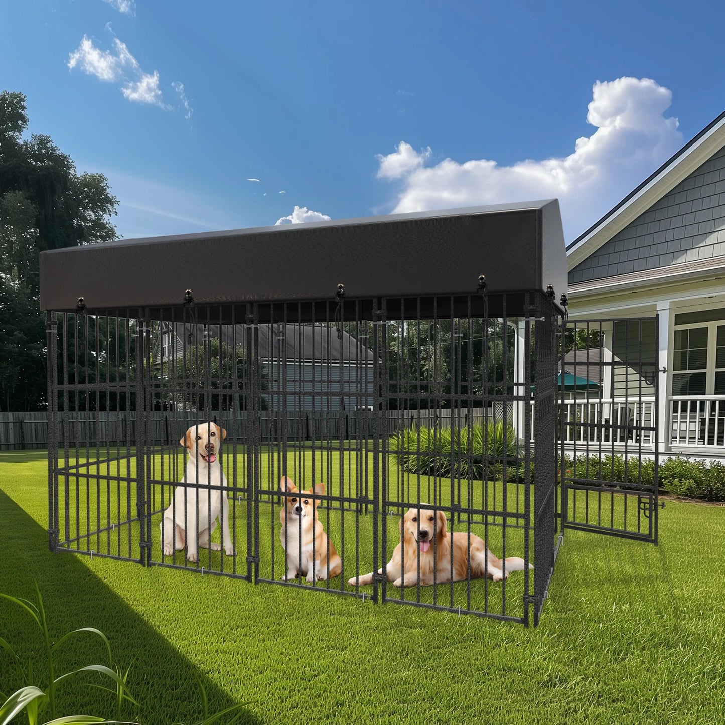 Large Outdoor Dog Kennel Pen Pet Enclosure