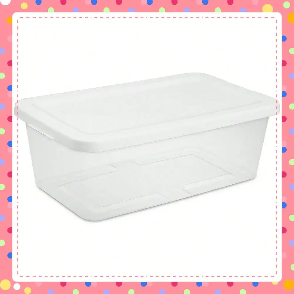 6-Quart Clear Storage Bins with Snap-On Lids