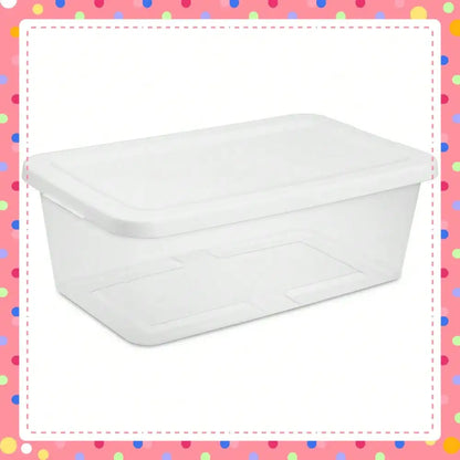 6-Quart Clear Storage Bins with Snap-On Lids