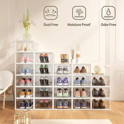 Foldable and stackable shoe racks, space saving