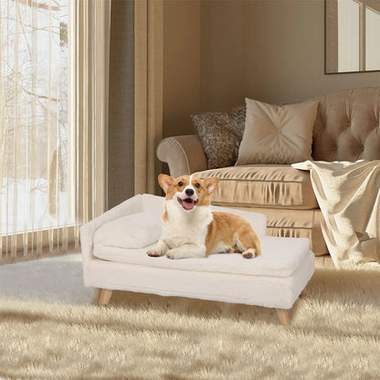 Waterproof Pet Sofa Bed with Wood Legs