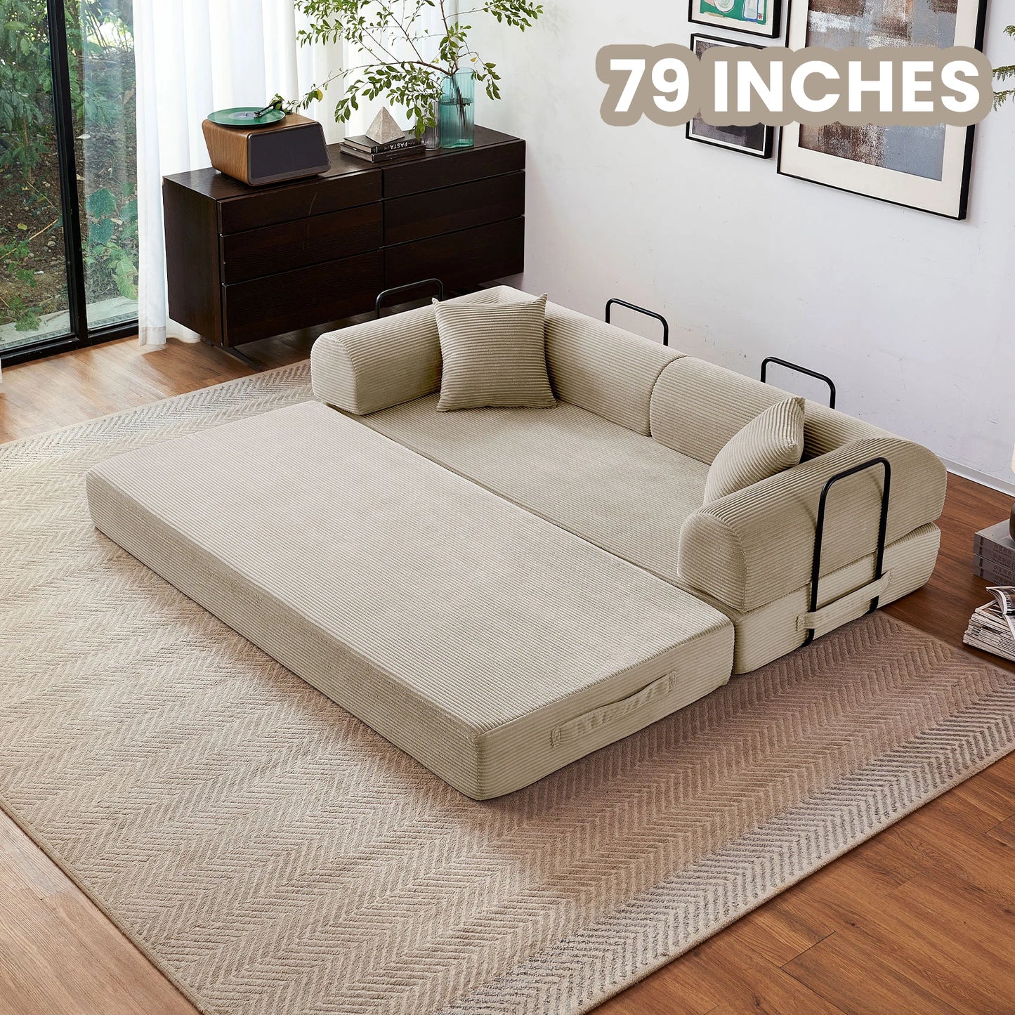 Boneless Couch Foldable Convertible Futon Sleeper Sofa