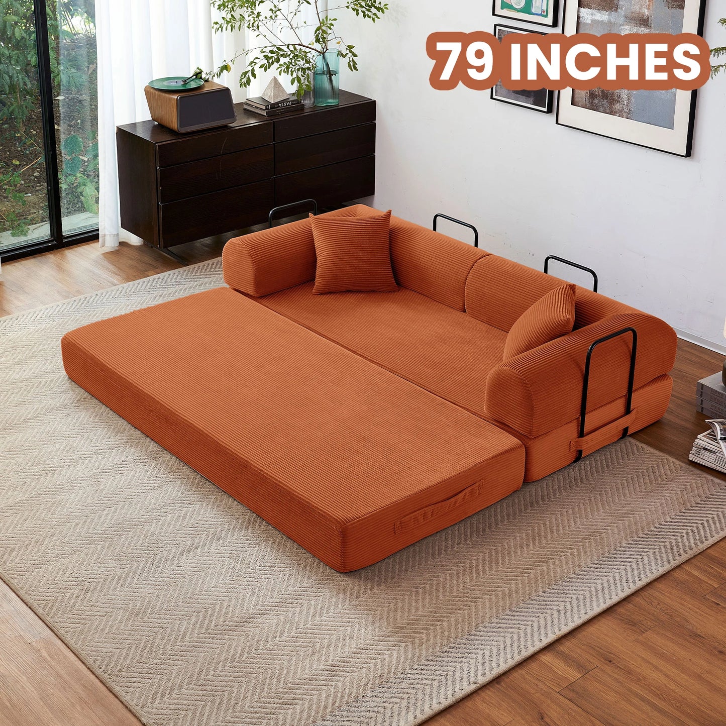 Boneless Couch Foldable Convertible Futon Sleeper Sofa