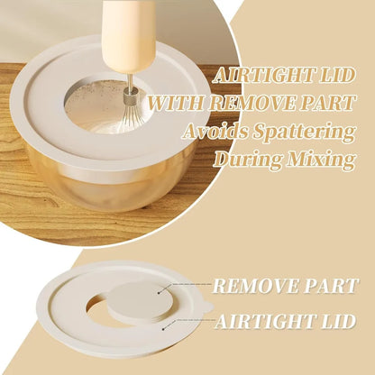 6-Piece Stainless Steel Mixing Bowls with Lids