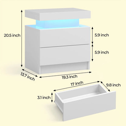 EndTable with LED Lights for Bedroom/Living Room