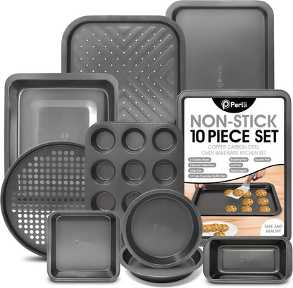10-Piece Nonstick Carbon Steel Baking Pan Set