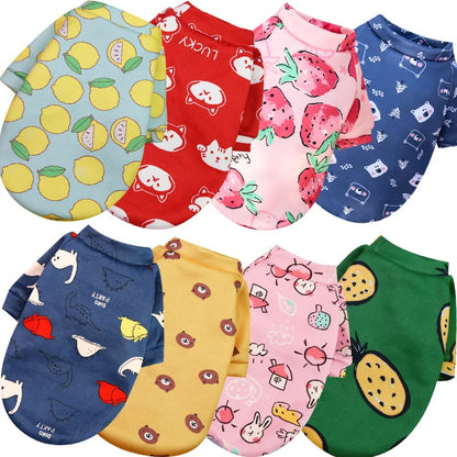 Custom Printed Cartoon Pet Clothes Fleece-Lined