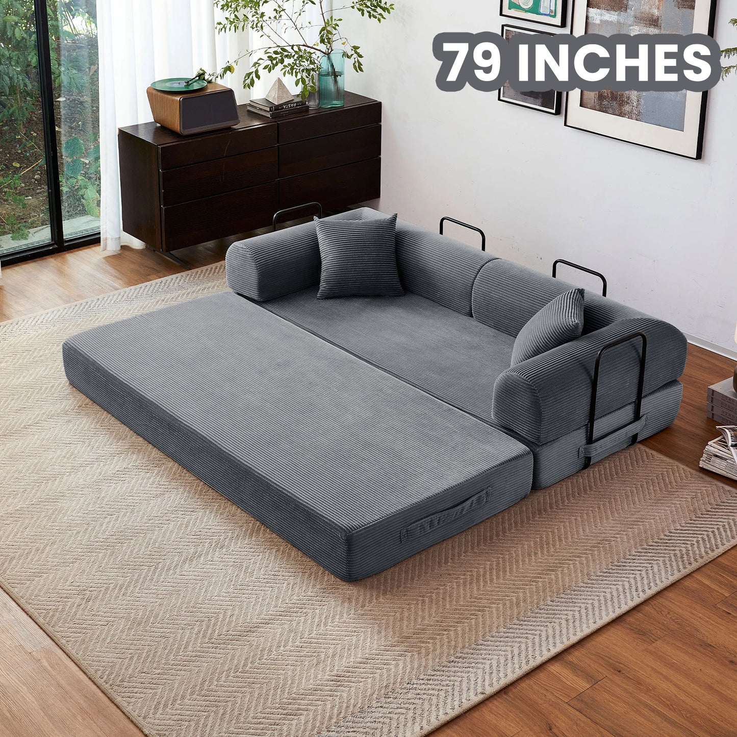 Boneless Couch Foldable Convertible Futon Sleeper Sofa