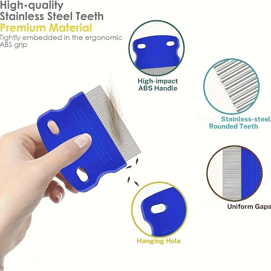 Stainless Steel pet Comb with Round Teeth