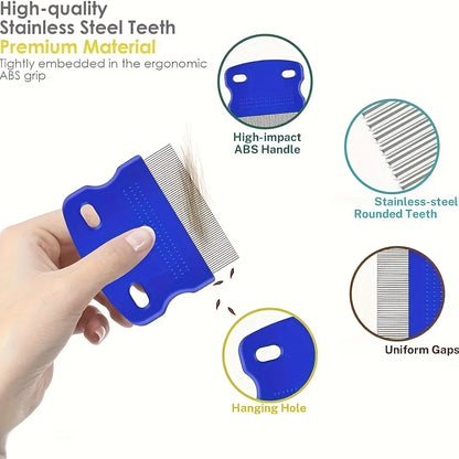 Stainless Steel pet Comb with Round Teeth