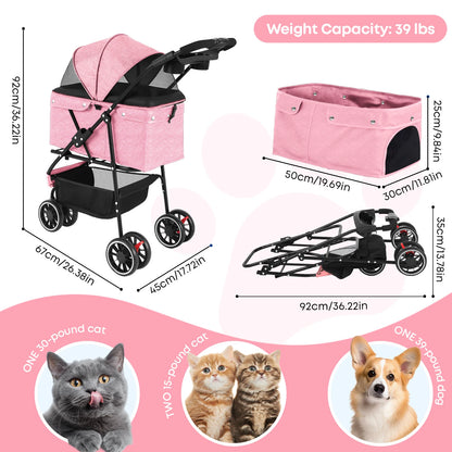 Portable Travel Foldable Dog Cat Carrier Strolling