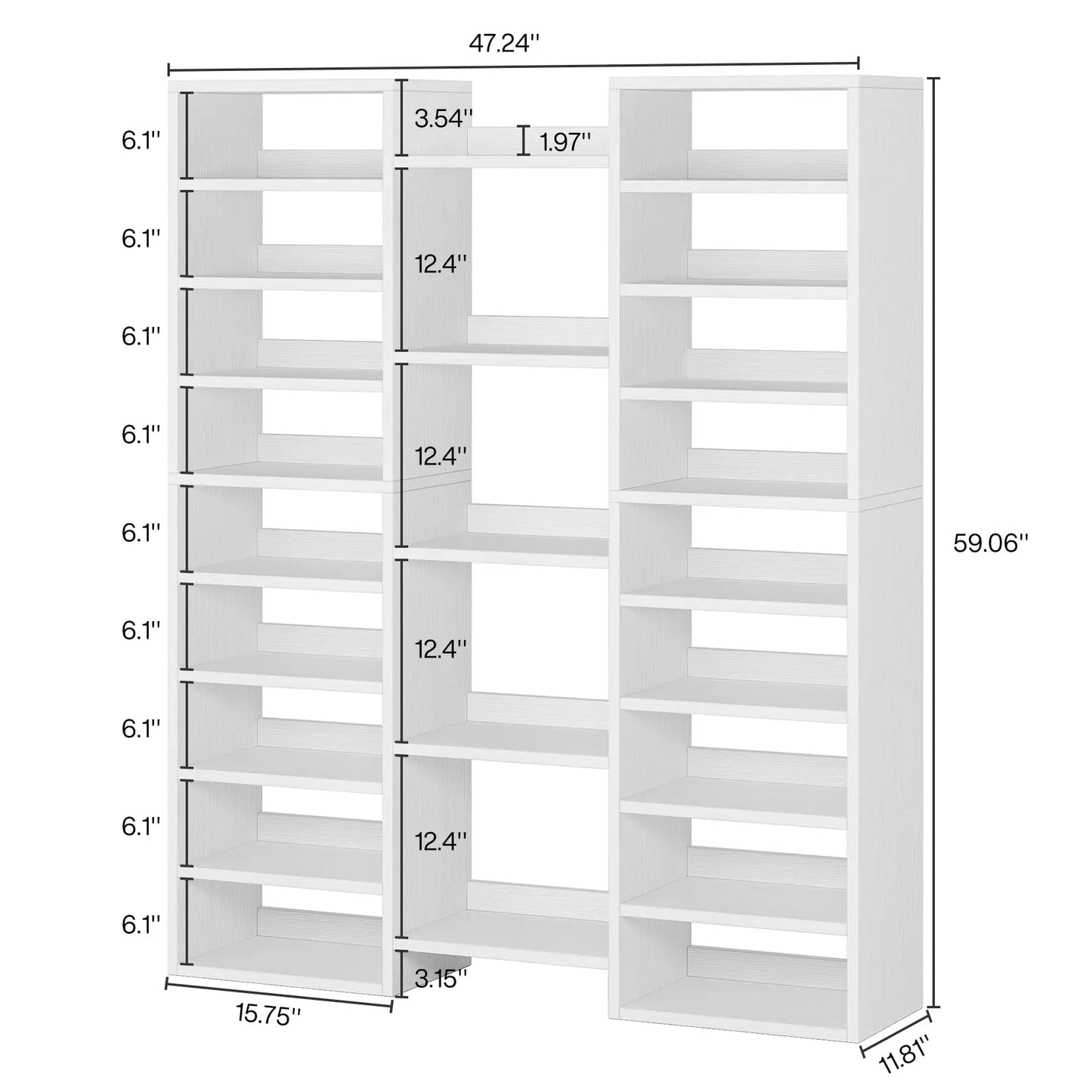 14-Tier Freestanding Tall Shoe Rack and Storage Cabinet