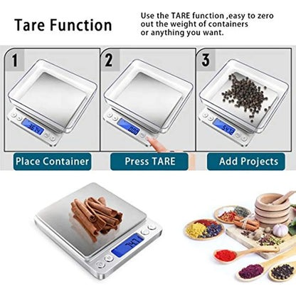 Digital Kitchen or Jewelry Scale  with LCD/Tare