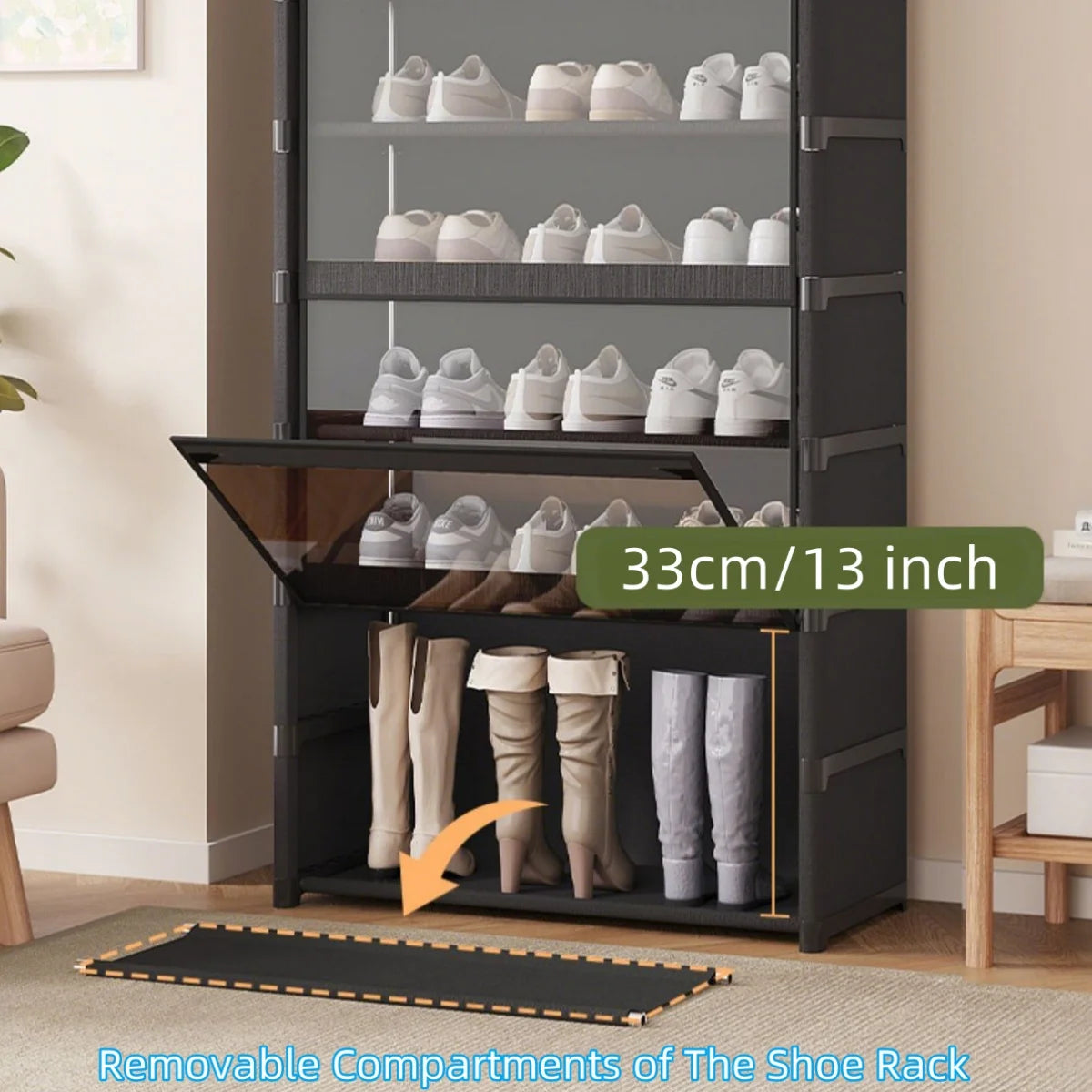 5/7-Layer Dustproof Shoe Cabinet and Organizer Rack