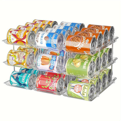 3-Tier 36-Capacity Stackable Rolling Can Organizer