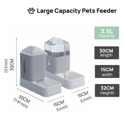 Automatic Gravity Pet Food And Water Dispenser