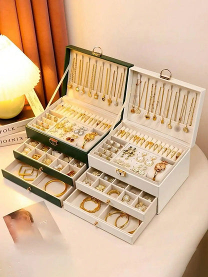 3-Layer Leather Jewelry Box Gift for Women